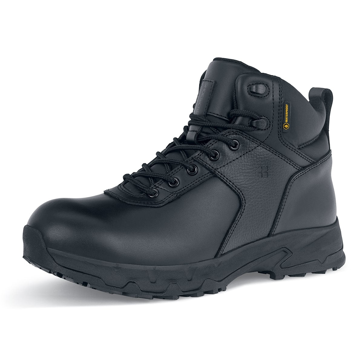 The Engineer IV CT from Shoes For Crews is an slip-resistant safety shoe designed to provide unbeatable comfort and protection throughout the working day, seen from the left profile.