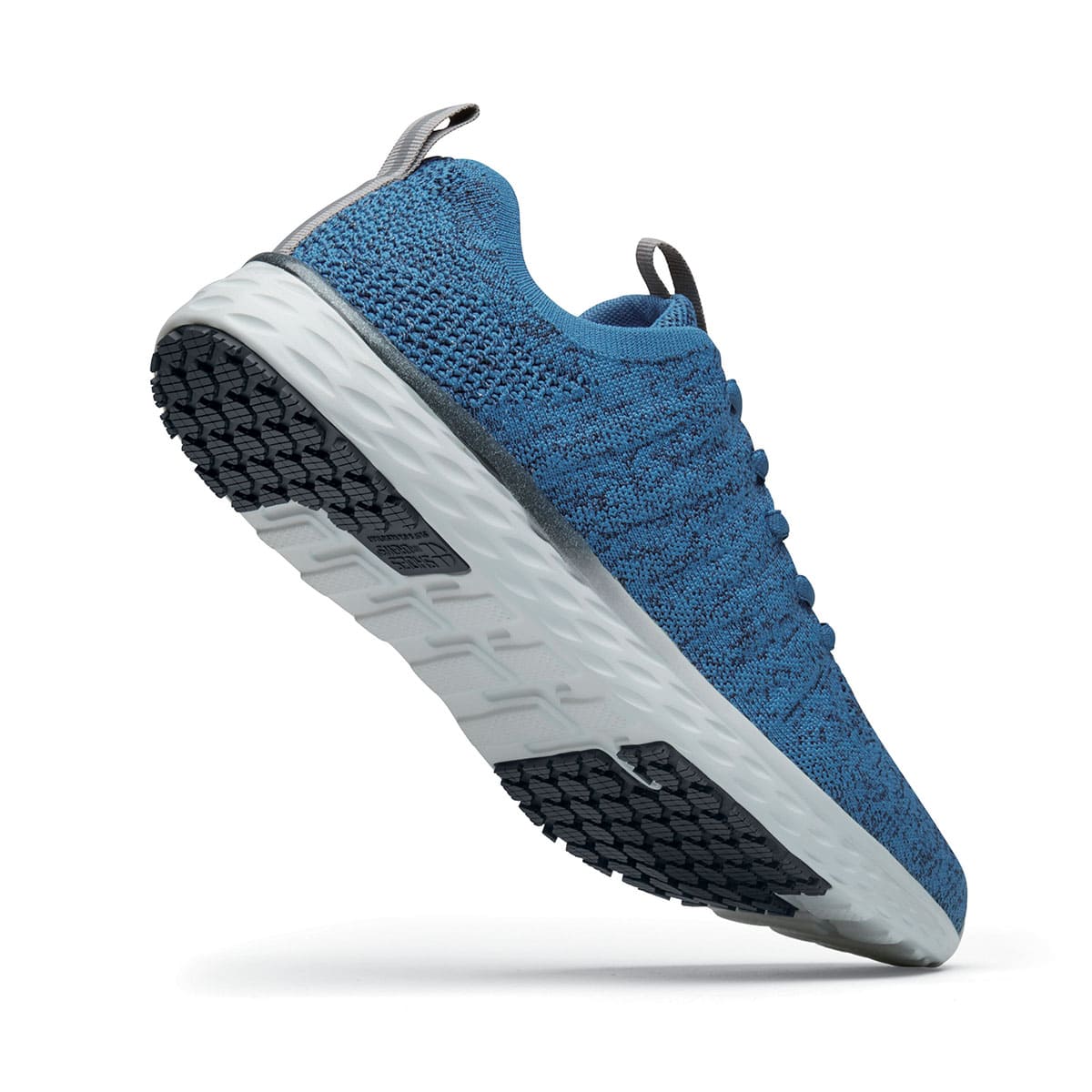 The Everlight Mens Ocean Blue from Shoes For Crews are slip-resistant, breathable, lightweight and easy-to-clean trainers, seen from the perpendicular.