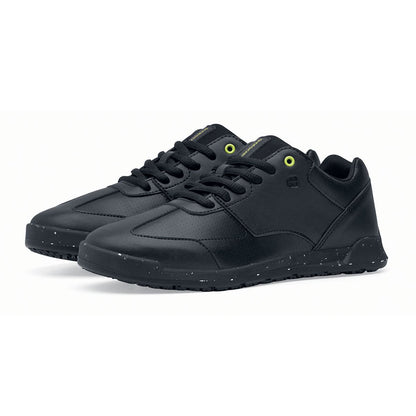 The Freestyle II Eco from Shoes For Crews are slip-resistant, lightweight shoes made from sustainable materials, pair seen in profile on the left.