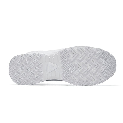 The Inny from Shoes For Crews is a safety shoe with a slip-resistant, clog-resistant upper sole and our advanced TripGuard technology, seen from below.