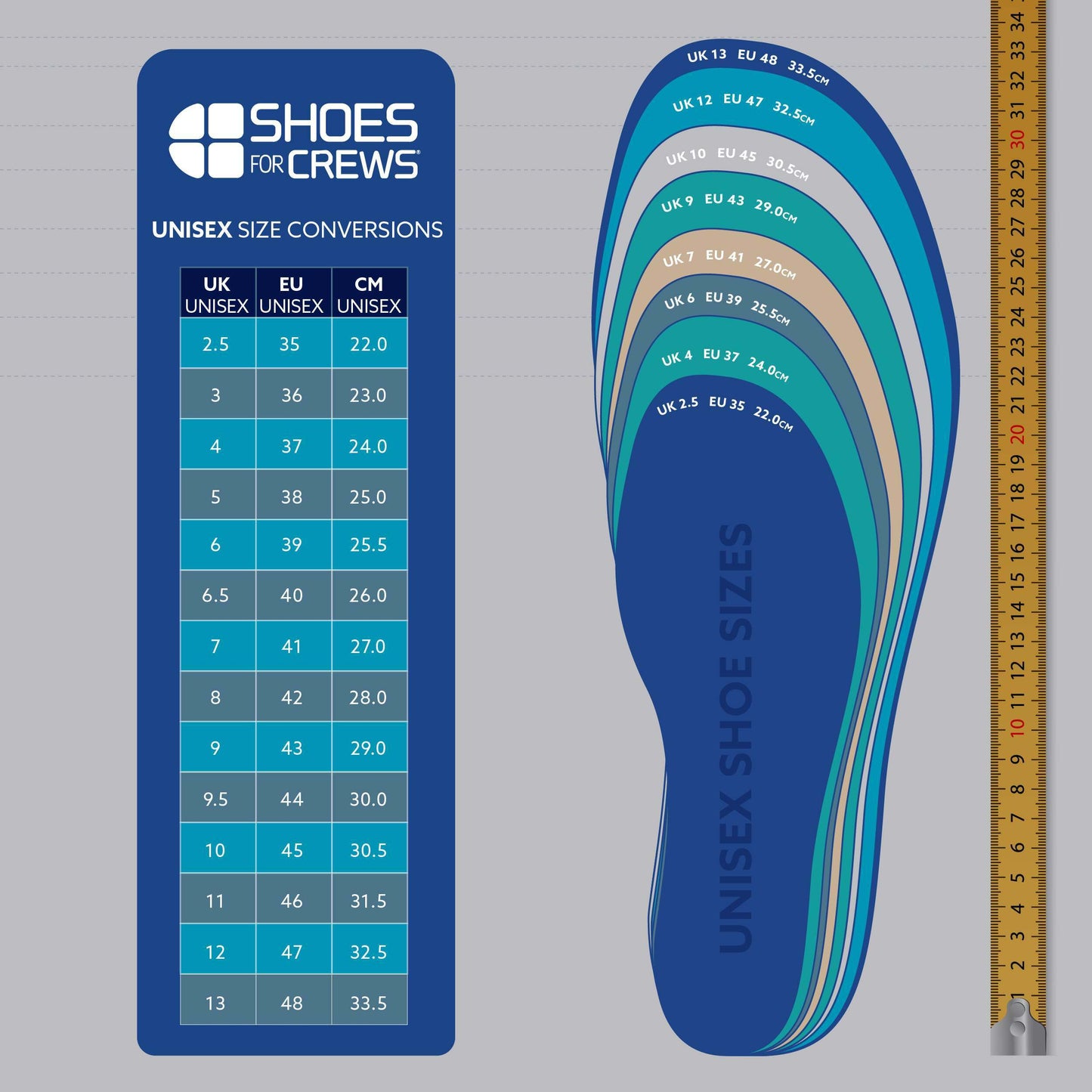 Unisex size converter - Shoes for Crews