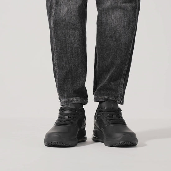 The Evolution II Black from Shoes For Crews are slip-resistant and water-resistant trainers,  product video.
